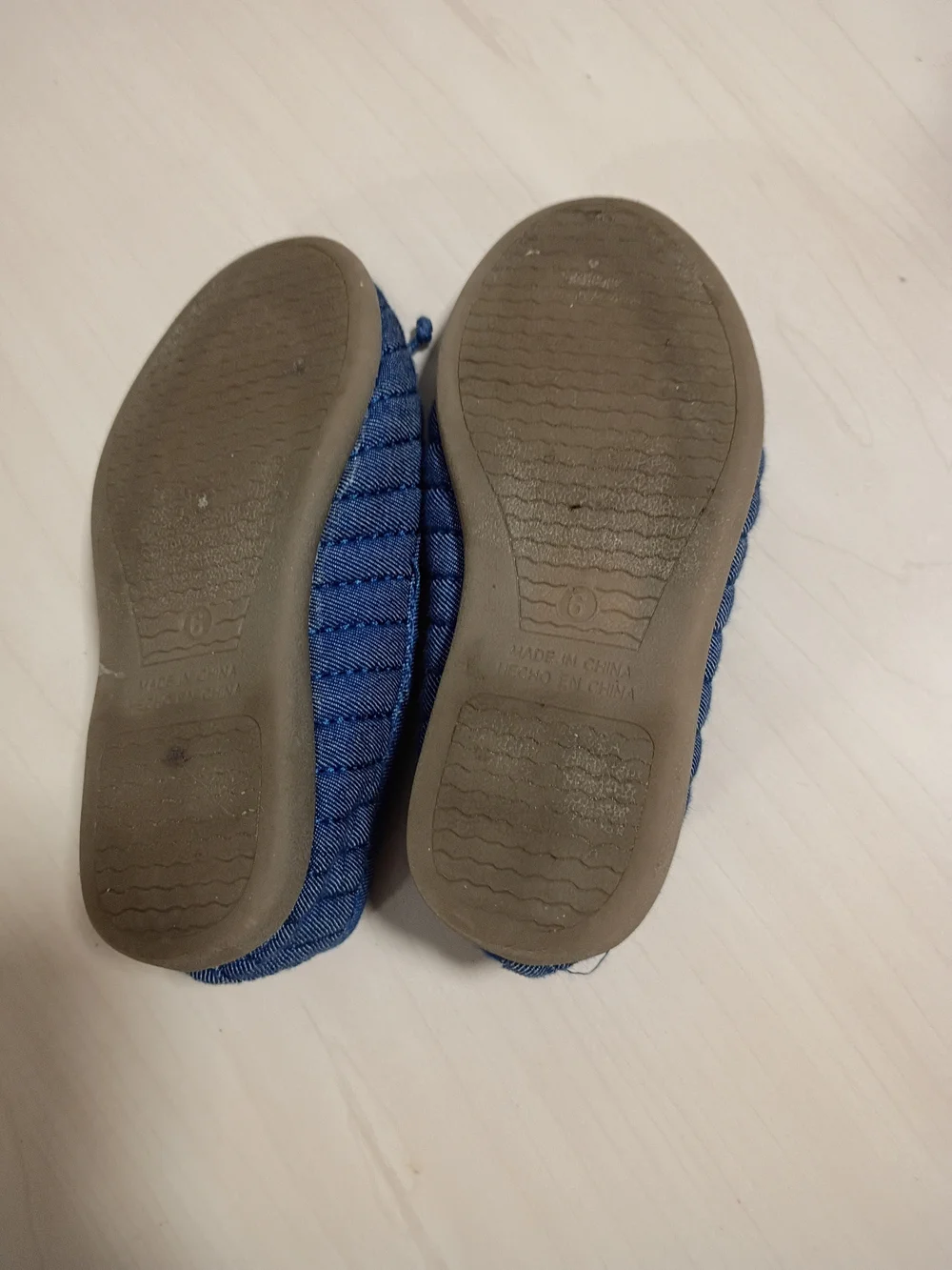 Old Navy Blue Denim-Style Mary Jane Flats for Kids Size 6